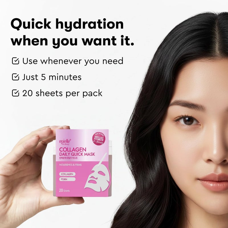 Epielle Niacinamide Korean Face Masks 20 Pack - Pore Minimizing Sheet Masks with Bakuchiol for Glowing Skin, Stocking Stuffers for Women K-Beauty - Image 3